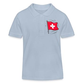 Drapeau suisse Patriot Design - Polo enfant bio Stanley/Stella - bleu ciel - Devant