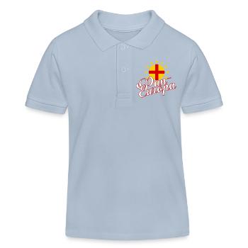 Pan-Europa Retro Script - Kids Organic Polo Shirt by Stanley/Stella - sky blue - Front