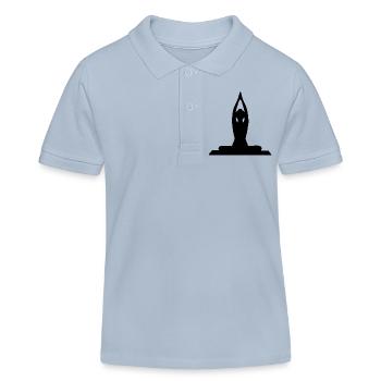 Yoga Forms Silhouettes Black - Kids Organic Polo Shirt by Stanley/Stella - sky blue - Front