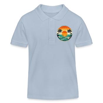 Endloser Sommer: Meer, Sonne & Vibes - Kinder Organic Poloshirt Mini Sprinter von Stanley/Stella - sky Blue - Vorne