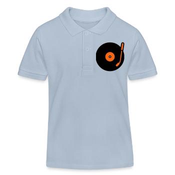 Bras de lecture de disque vinyle Retro Audio - Polo enfant bio Stanley/Stella - bleu ciel - Devant