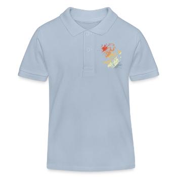 Basketball player - Kids Organic Polo Shirt by Stanley/Stella - sky blue - Front