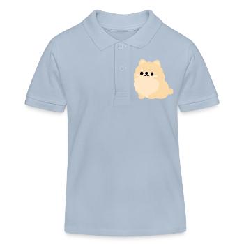 Pastel Pomeranian Pup - Kids Organic Polo Shirt by Stanley/Stella - sky blue - Front