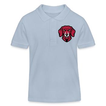 Dachshund Mascot Logo - Kids Organic Polo Shirt by Stanley/Stella - sky blue - Front