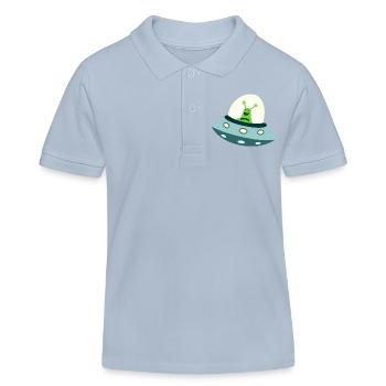 Un extraterrestre dans l’OVNI - Polo enfant bio Stanley/Stella - bleu ciel - Devant