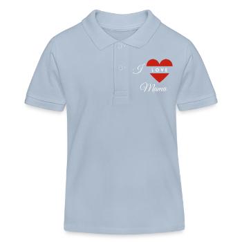Heart Shape with Love Message for Mom - Kids Organic Polo Shirt by Stanley/Stella - sky blue - Front
