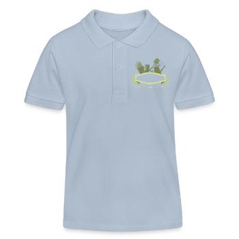 Bannière de jardin décorative avec outils - Polo enfant bio Stanley/Stella - bleu ciel - Devant