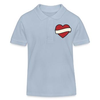 Vecteur de défilement de la bannière de cœur tatoué - Polo enfant bio Stanley/Stella - bleu ciel - Devant