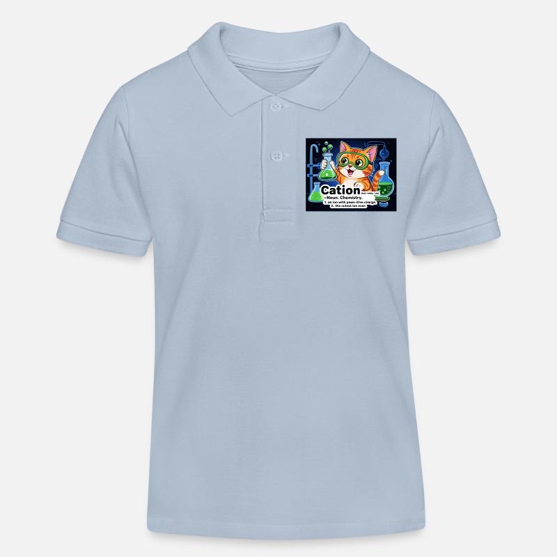 Cation – Pawsitive Chemistry Chat - Polo enfant bio Stanley/Stella - bleu ciel