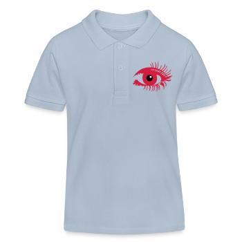 Maquillage des yeux - Polo enfant bio Stanley/Stella - bleu ciel - Devant