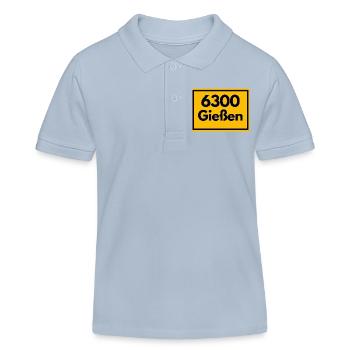 ALTE POSTLEITZAHL PLZ RETRO 6300 GIESSEN  - Kinder Organic Poloshirt Mini Sprinter von Stanley/Stella - sky Blue - Vorne