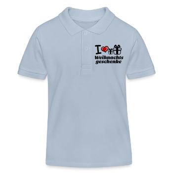 I Love Weihnachtsgeschenke  - Kinder Organic Poloshirt Mini Sprinter von Stanley/Stella - sky Blue - Vorne