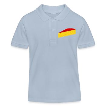 Quartier de fromage à croûte rouge - Polo enfant bio Stanley/Stella - bleu ciel - Devant