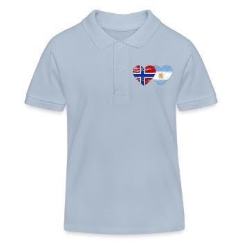 Norvège Argentine Drapeau utilisé - Polo enfant bio Stanley/Stella - bleu ciel - Devant