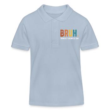 Bruh Anciennement Connu sous le nom de Papa Humour rétro - Polo enfant bio Stanley/Stella - bleu ciel - Devant