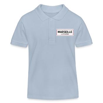 Ortsschild von Marseille - Kinder Organic Poloshirt Mini Sprinter von Stanley/Stella - sky Blue - Vorne