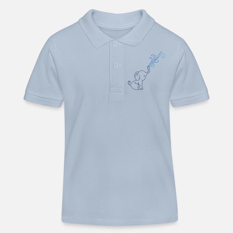 bébé elephant - Polo enfant bio Stanley/Stella - bleu ciel