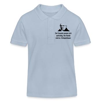 Schopenhauer: Die Freunde nennen sich aufrichtig. - Kinder Organic Poloshirt Mini Sprinter von Stanley/Stella - sky Blue - Vorne