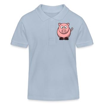 Schweinchen - Kinder Organic Poloshirt Mini Sprinter von Stanley/Stella - sky Blue - Vorne