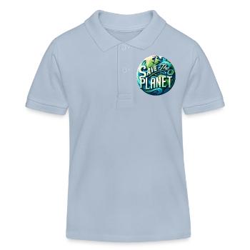 Save the planet - Kinder Organic Poloshirt Mini Sprinter von Stanley/Stella - sky Blue - Vorne