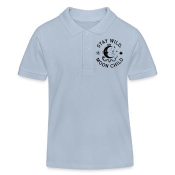 Stay Wild Moon Child - Astronomy Design - Polo enfant bio Stanley/Stella - bleu ciel - Devant