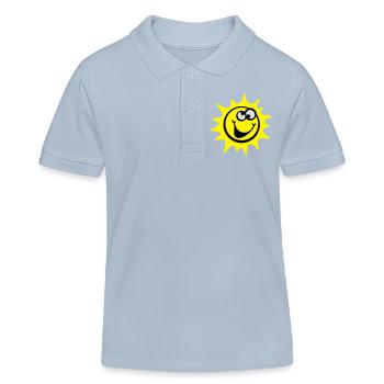 soleil smiley 3c / style comique - Polo enfant bio Stanley/Stella - bleu ciel - Devant