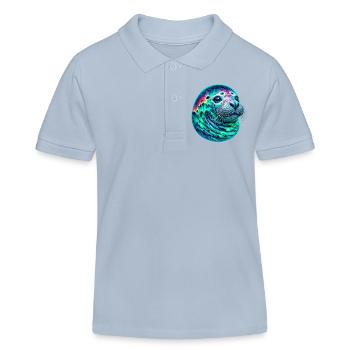 Aurora Borealis Siegel - Kinder Organic Poloshirt Mini Sprinter von Stanley/Stella - sky Blue - Vorne