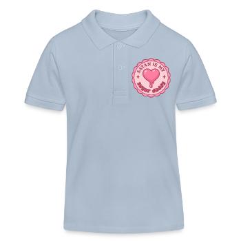 Love Badge Punk Rose - Kids Organic Polo Shirt by Stanley/Stella - sky blue - Front