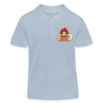 3. Geburtstag Frosch Regenbogen Süß Niedlich - Kinder Organic Poloshirt Mini Sprinter von Stanley/Stella - sky Blue - Vorne