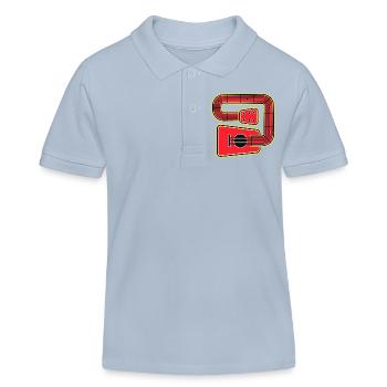 Rote Abstract Shape Gitarre - Kinder Organic Poloshirt Mini Sprinter von Stanley/Stella - sky Blue - Vorne