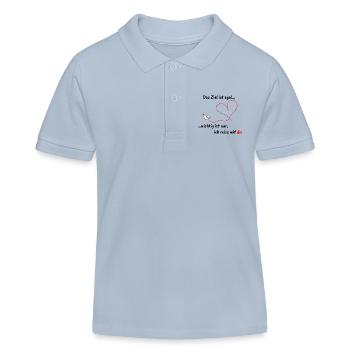 Papierflieger mit Herz und romantischem Text - Kinder Organic Poloshirt Mini Sprinter von Stanley/Stella - sky Blue - Vorne