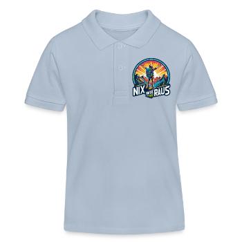 Nix wie raus - in die Natur - auf die Berge - Kinder Organic Poloshirt Mini Sprinter von Stanley/Stella - sky Blue - Vorne