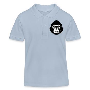 Gorille coriace dans le style cartoon - Polo enfant bio Stanley/Stella - bleu ciel - Devant