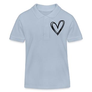 Herz - Kinder Organic Poloshirt Mini Sprinter von Stanley/Stella - sky Blue - Vorne