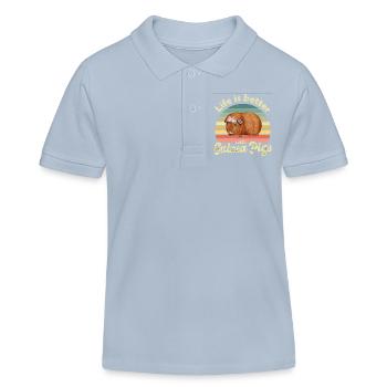 Guinea pig - Kids Organic Polo Shirt by Stanley/Stella - sky blue - Front