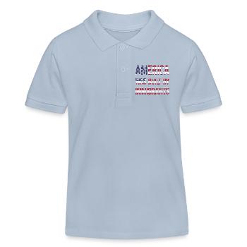 AMERICA WAS BUILT BY IMMIGRANTS Flüchtlingsrechte - Kids Organic Polo Shirt by Stanley/Stella - sky blue - Front