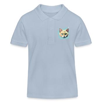 Katze - Kinder Organic Poloshirt Mini Sprinter von Stanley/Stella - sky Blue - Vorne