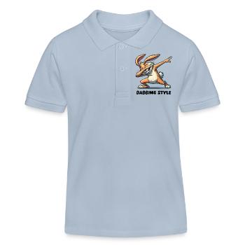 Bunny Dabbing Comic - Kids Organic Polo Shirt by Stanley/Stella - sky blue - Front