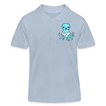 Oktopus Baby Rassel Windel Schnuller Kind geboren - Kinder Organic Poloshirt Mini Sprinter von Stanley/Stella - sky Blue - Vorne
