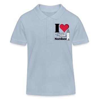 Nordsee Shirt , Fun Shirt , Küste , I love ...(25) - Kinder Organic Poloshirt Mini Sprinter von Stanley/Stella - sky Blue - Vorne