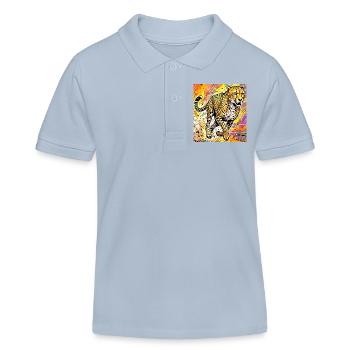cheetah - Kids Organic Polo Shirt by Stanley/Stella - sky blue - Front