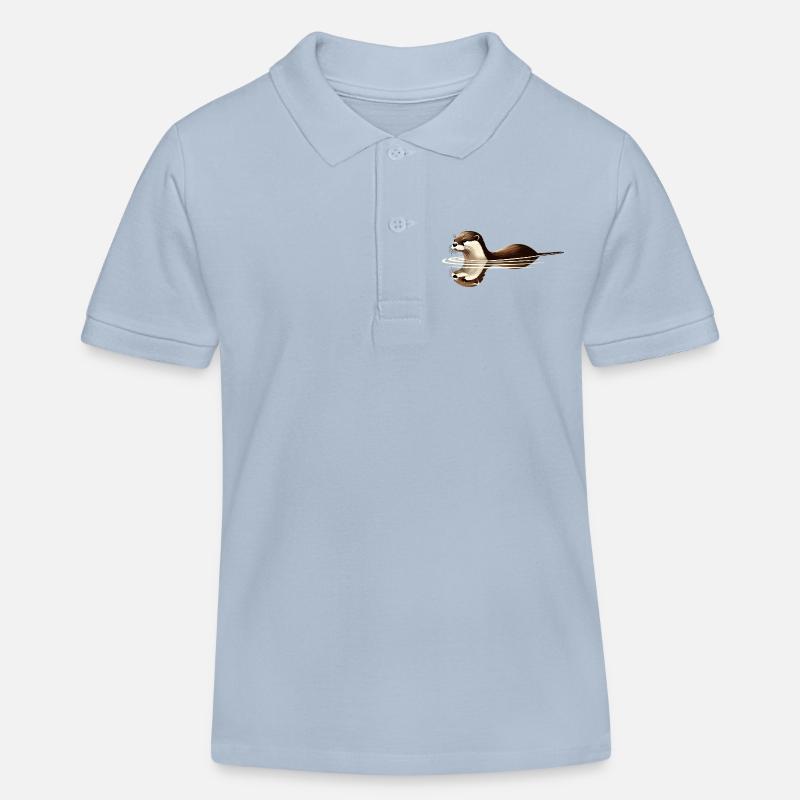Loutre de rivière eurasienne - Polo enfant bio Stanley/Stella - bleu ciel