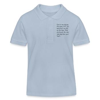 love quotes de - Kinder Organic Poloshirt Mini Sprinter von Stanley/Stella - sky Blue - Vorne