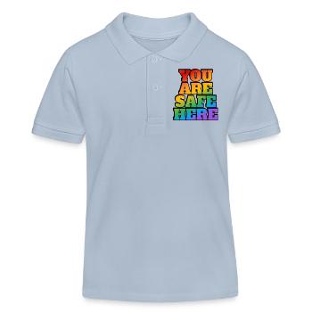 LGBT Safe Space Hier bist du sicher - Kinder Organic Poloshirt Mini Sprinter von Stanley/Stella - sky Blue - Vorne