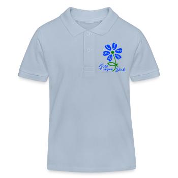 God bless you - Kids Organic Polo Shirt by Stanley/Stella - sky blue - Front