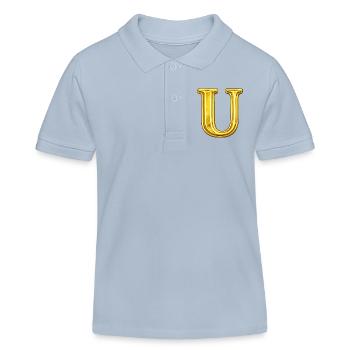 Goldenes U Monogramm - Kinder Organic Poloshirt Mini Sprinter von Stanley/Stella - sky Blue - Vorne