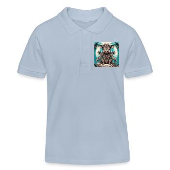 Tatouage / Animal / Art / Cool / Bande dessinée / Cochon - Polo enfant bio Stanley/Stella - bleu ciel - Devant