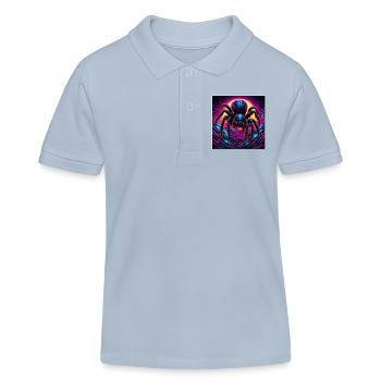 Araignée / Toile / Animal de compagnie / Reptile / Huit pattes - Polo enfant bio Stanley/Stella - bleu ciel - Devant