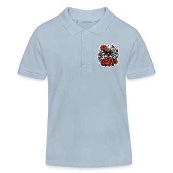 Araignée / Toile / Animal de compagnie / Reptile / Huit pattes - Polo enfant bio Stanley/Stella - bleu ciel - Devant