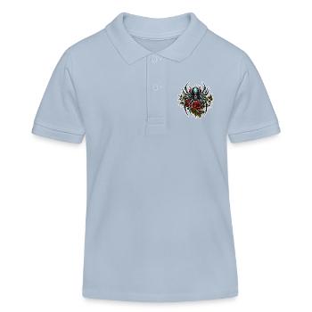 Spider / Web / Pet / Reptile / Eight-legged - Kids Organic Polo Shirt by Stanley/Stella - sky blue - Front